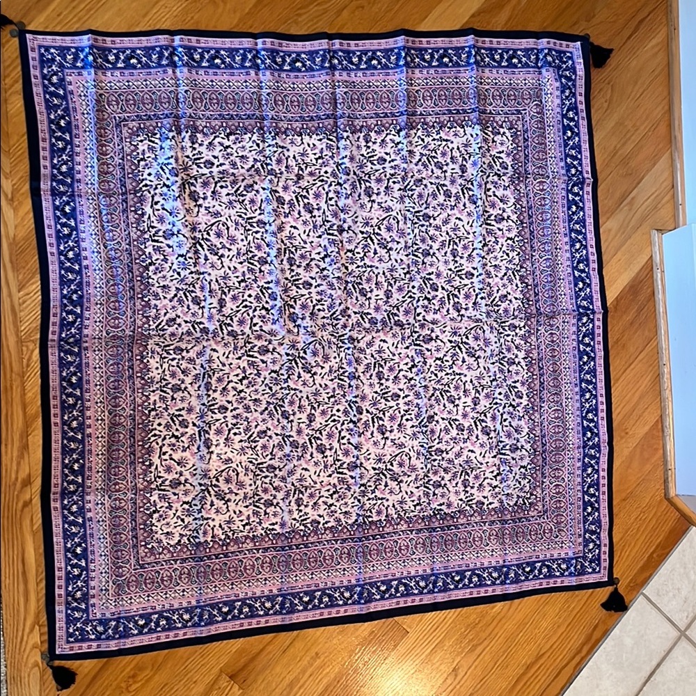 Lucky Brand Silk Floral Patterned Square Scarf, Woodblock Garden